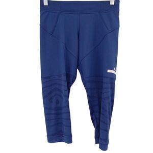 Adidas Stella McCartney Studio Zebra Print Crop Sport Legging Dark Blue Women XS